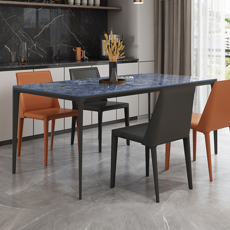 Sintered Stone Esstisch Industrial 4 Beine Basis Rechtecktisch für Zuhause