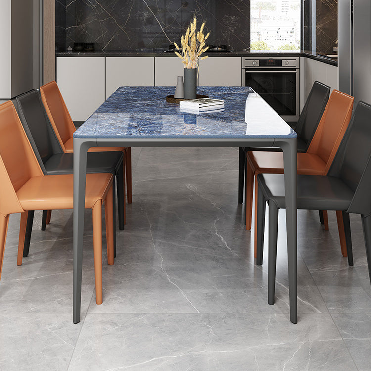 Sintered Stone Esstisch Industrial 4 Beine Basis Rechtecktisch für Zuhause