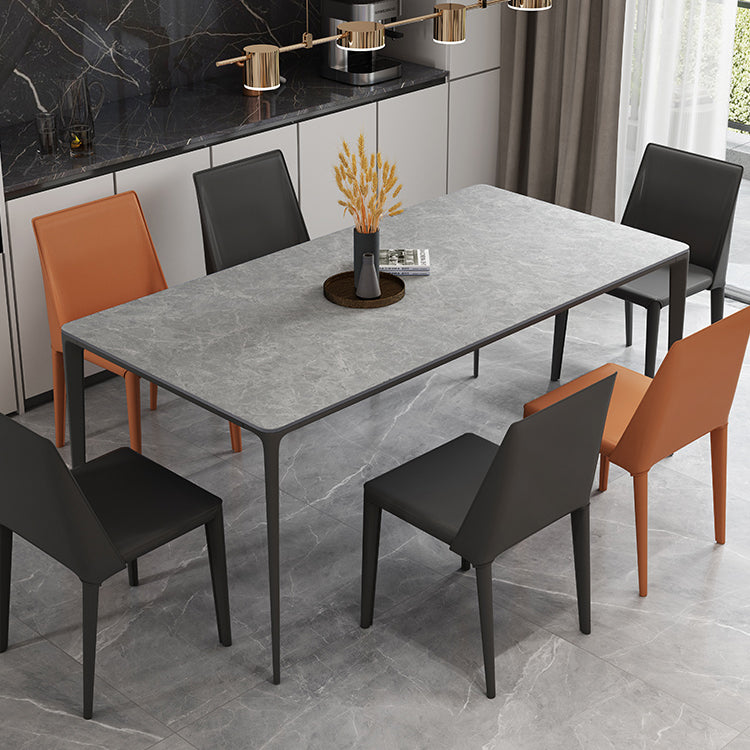 Sintered Stone Esstisch Industrial 4 Beine Basis Rechtecktisch für Zuhause