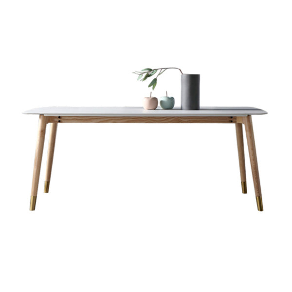 Rectangle Two-Color Dining Table Sintered Stone Table Luxury with 4 Legs