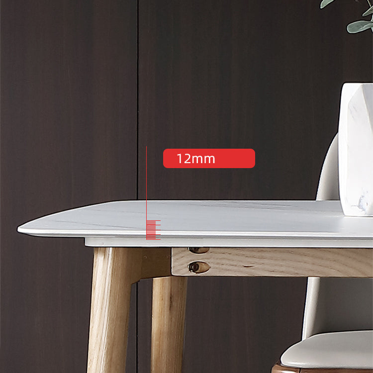 Rectangle Two-Color Dining Table Sintered Stone Table Luxury with 4 Legs