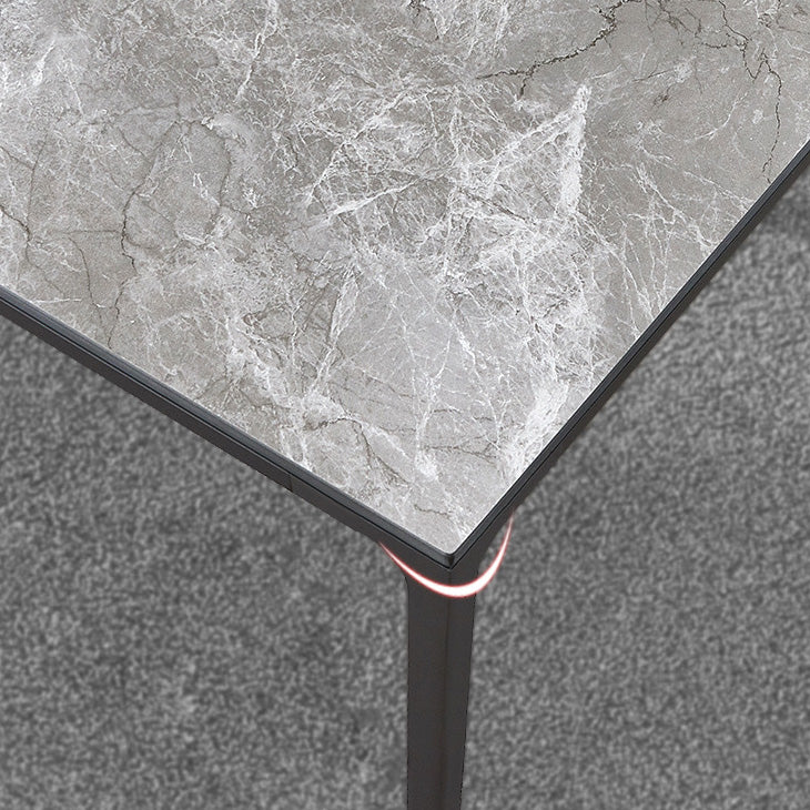 Industrial Sintered Stone Table 4 Legs Aviation Aluminum Base Rectangle Table for Home