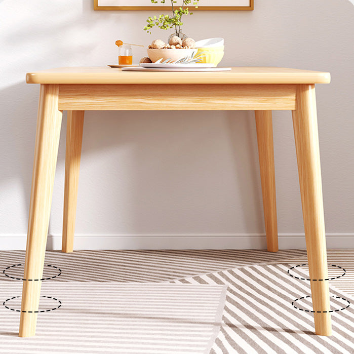 Solid Wood Contemporary Rectangle Table Wood Top Table for Kitchen