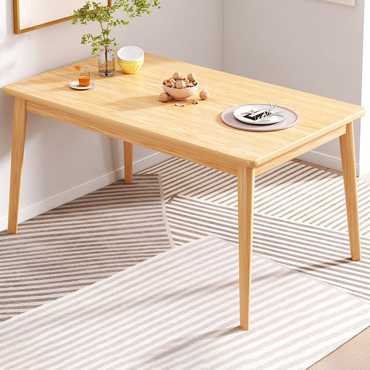 Solid Wood Contemporary Rectangle Table Wood Top Table for Kitchen
