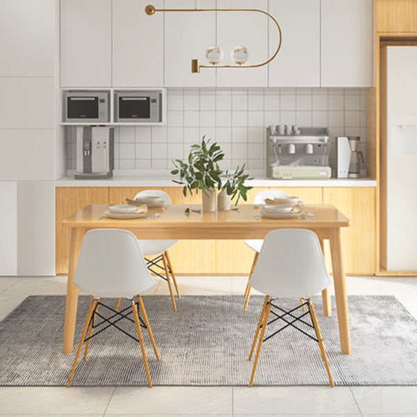 Solid Wood Contemporary Rectangle Table Wood Top Table for Kitchen