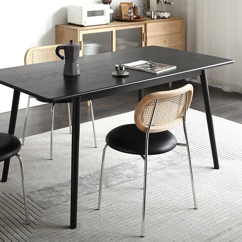 Rechthoek eigentijdse eetkamer tafel as massief houten tafel met 4 poten