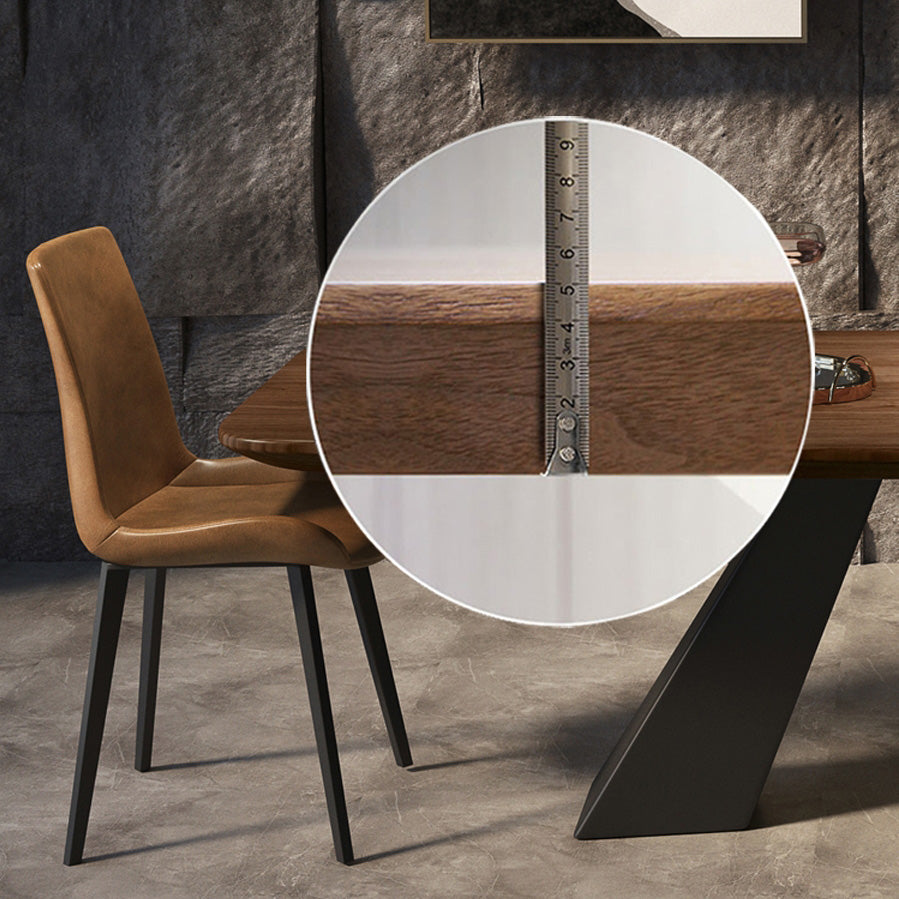 Mesa de comedor rectangular Mesa base de doble pedestal de estilo industrial para comedor
