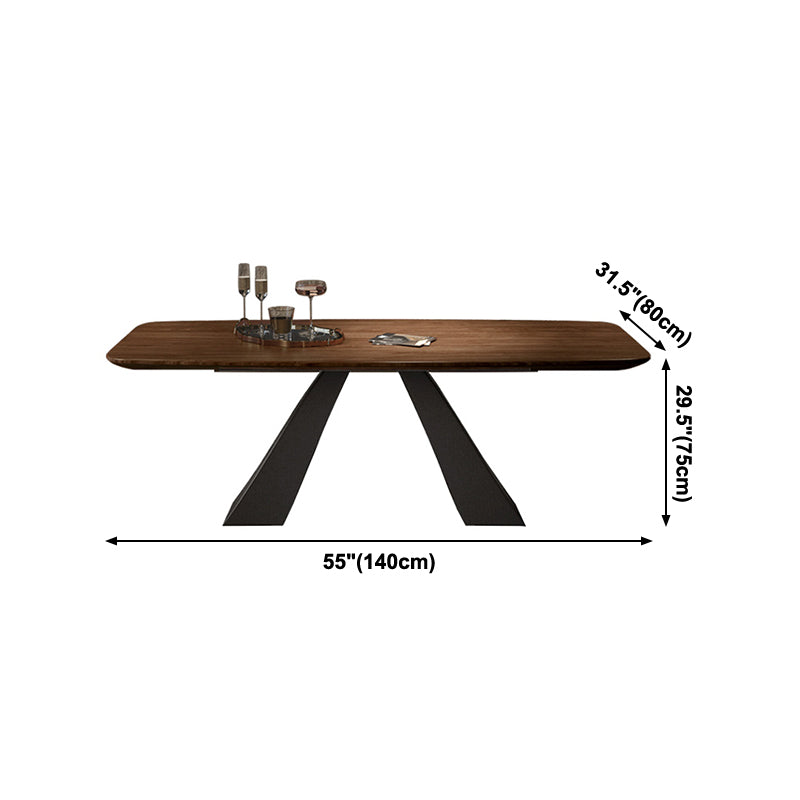 Mesa de comedor rectangular Mesa base de doble pedestal de estilo industrial para comedor