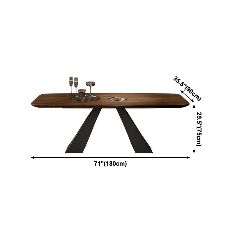 Mesa de comedor rectangular Mesa base de doble pedestal de estilo industrial para comedor