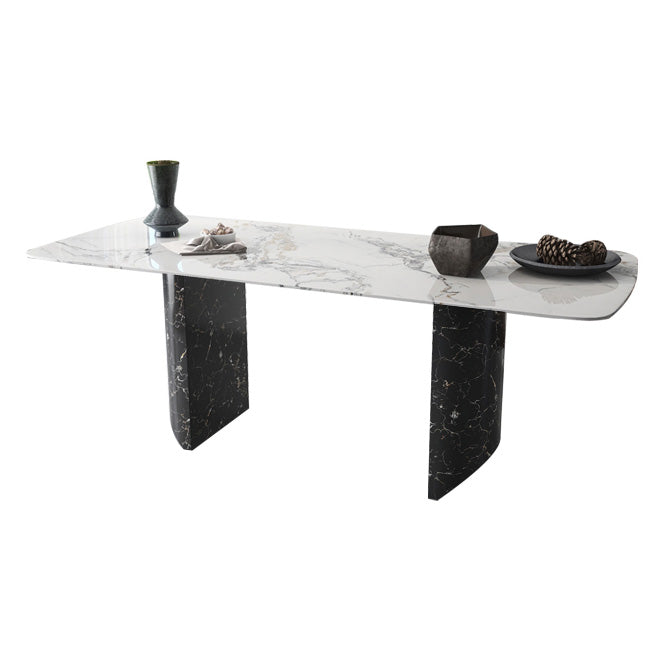 Metalen traditionele luxe rechthoekige tafel Gesinterde stenen binnentafel