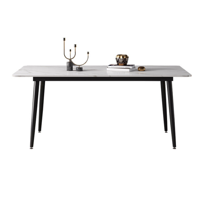 Mesa de comedor de piedra sinterizada Estilo industrial 4 patas Mesa base de rectángulo para comedor