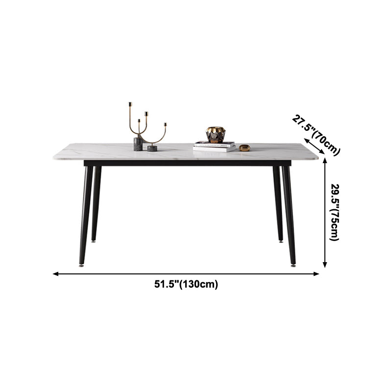 Mesa de comedor de piedra sinterizada Estilo industrial 4 patas Mesa base de rectángulo para comedor