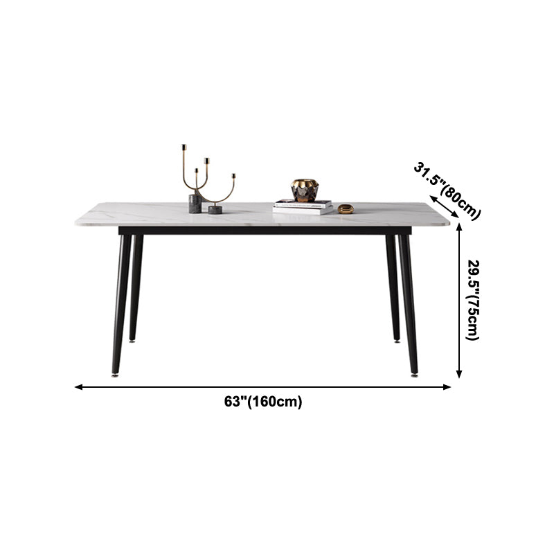 Mesa de comedor de piedra sinterizada Estilo industrial 4 patas Mesa base de rectángulo para comedor