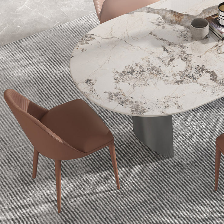 Metal Traditional Luxury Oval Table Sintered Stone Table for Dining Room and Kitchen