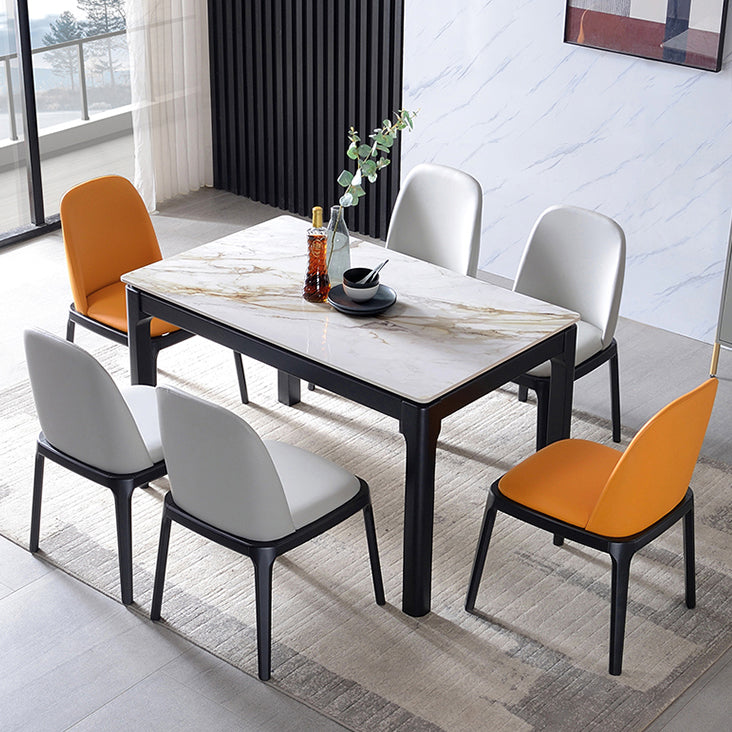 Mesa rectangular muebles para la sala de cena de mediados de siglo con base de madera
