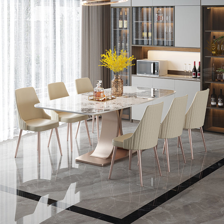 Muebles de comedor de mesa de comedor de rectángulo de lujo tradicional
