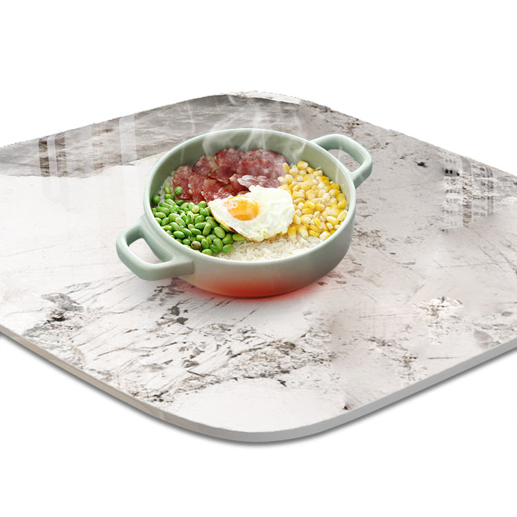 Traditional Luxury Dining Table Rectangle Sintered Stone Table with Gold Frame for Home