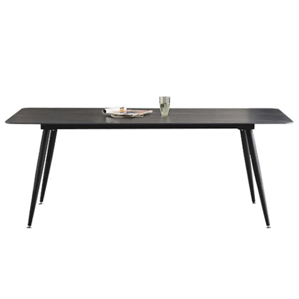 Sintered Stone Dining Table Industrial Style 4 Legs Carbon Steel Base Rectangle Table for Home