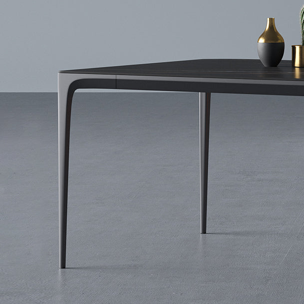 Rectangle Sintered Stone Dining Table Industrial Style 4 Legs Base Table for Home