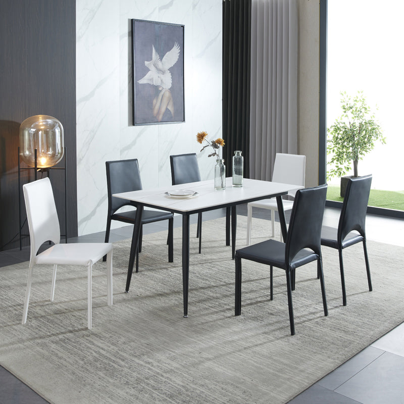 Rectangle Sintered Stone Dining Table Industrial Style 4 Legs Table for Home
