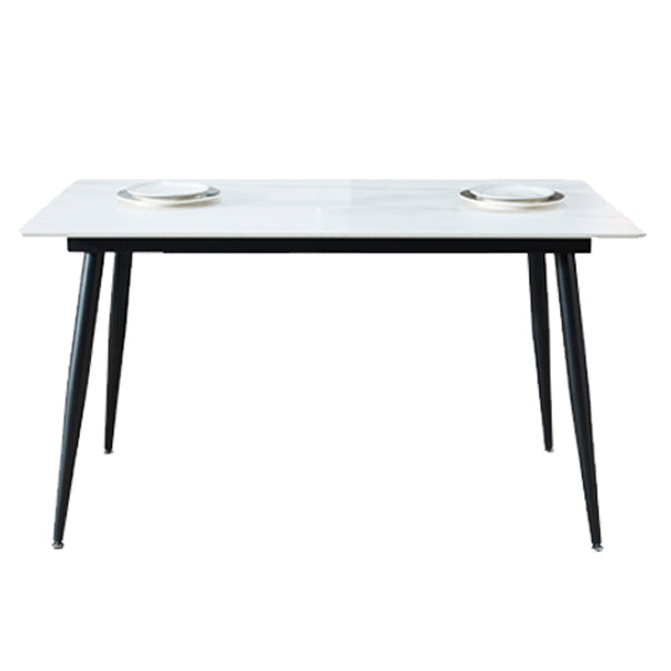 Rectangle Sintered Stone Dining Table Industrial Style 4 Legs Table for Home