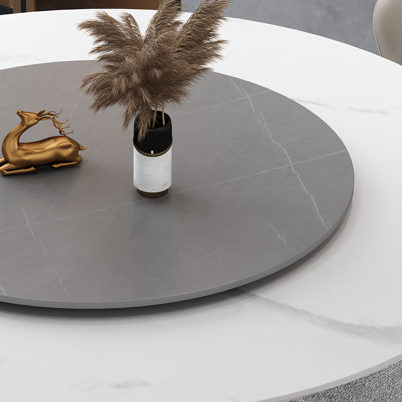 Muebles de la base del pedestal redondo colección de comedor de piedra de estilo de lujo sin platillo giratorio
