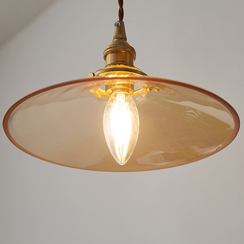 Lampada a sospensione in ottone in ottone in ottone industriale 1 lampada a sospensione in vetro leggero per ristorante