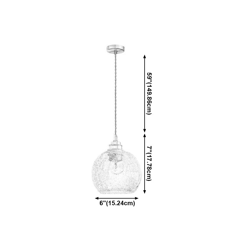 1 lumière suspendue à la lampe en verre pendentif métal industriel en métal suspendu pour le salon