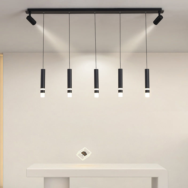 Luz colgante cilíndrica moderna lámpara de lámpara simple para comedor para comedor