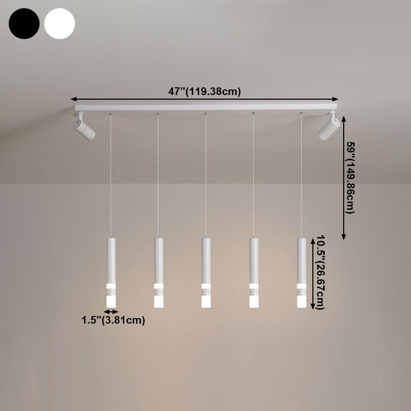 Luz colgante cilíndrica moderna lámpara de lámpara simple para comedor para comedor