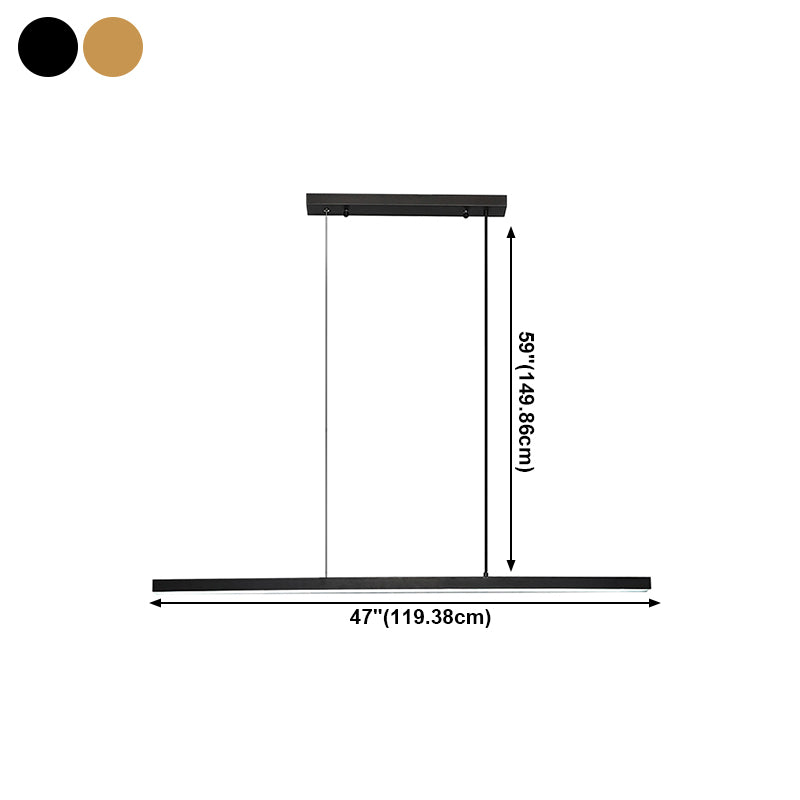 Moderner Stil Rechteckinsel Island LED LED Einfache Kronleuchterleuchte für Esszimmer