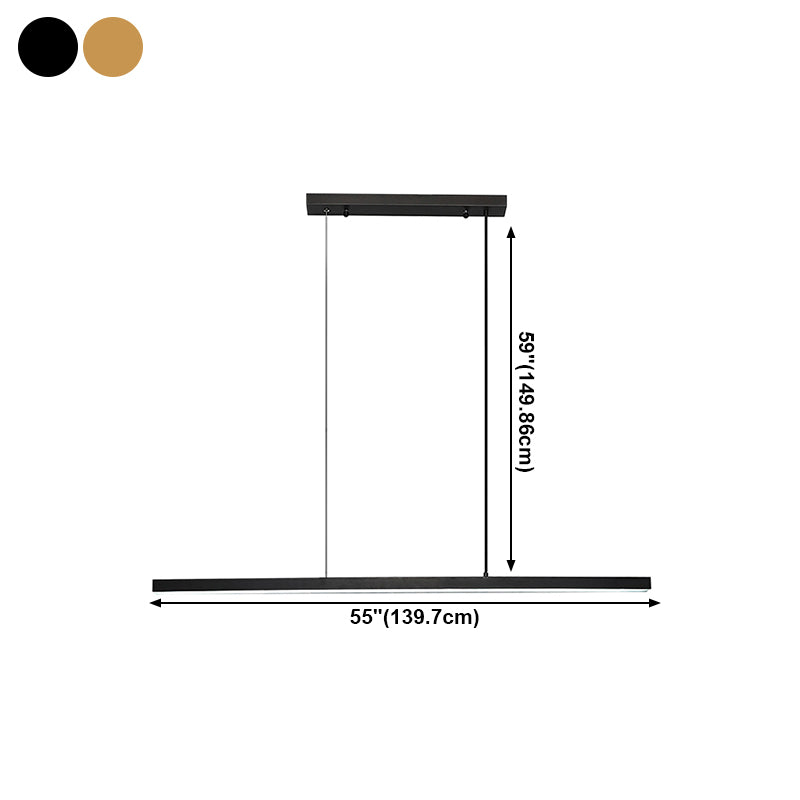 Moderner Stil Rechteckinsel Island LED LED Einfache Kronleuchterleuchte für Esszimmer