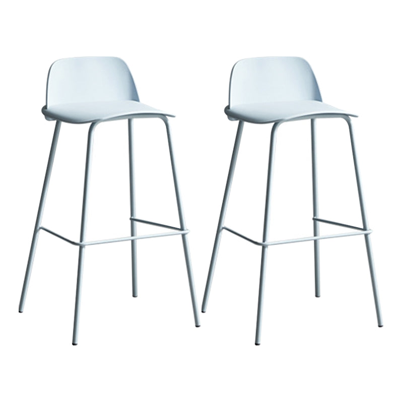 Contemporary Counter & Bar Stool Armless Plastic Indoor Bar Stool with Footrest