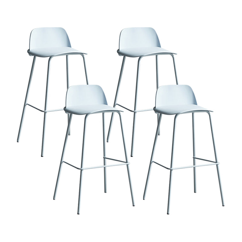 Contemporary Counter & Bar Stool Armless Plastic Indoor Bar Stool with Footrest