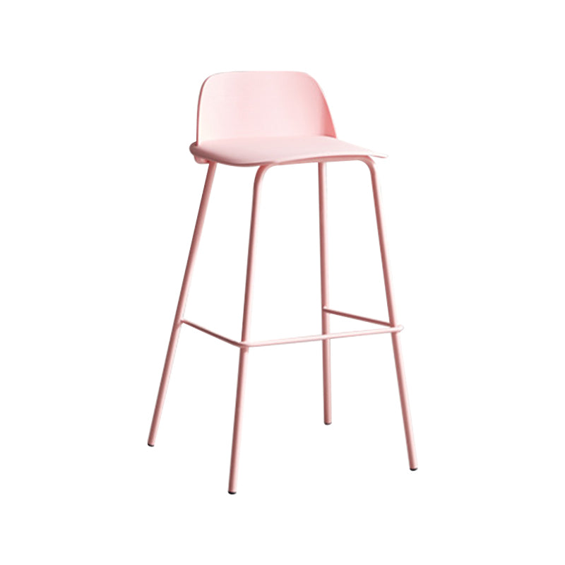 Contemporary Counter & Bar Stool Armless Plastic Indoor Bar Stool with Footrest