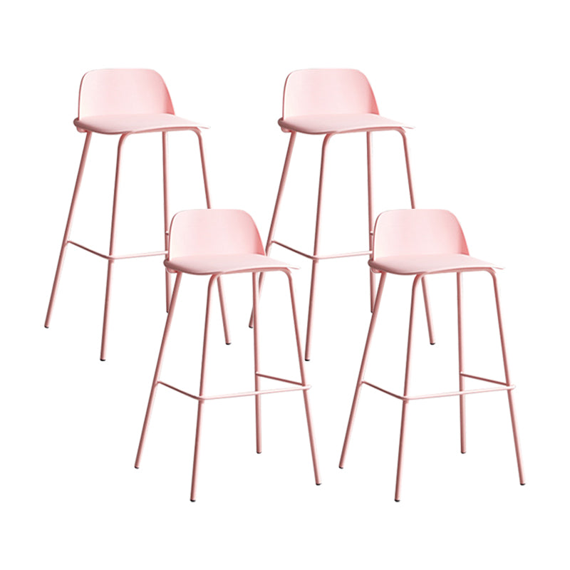 Contemporary Counter & Bar Stool Armless Plastic Indoor Bar Stool with Footrest