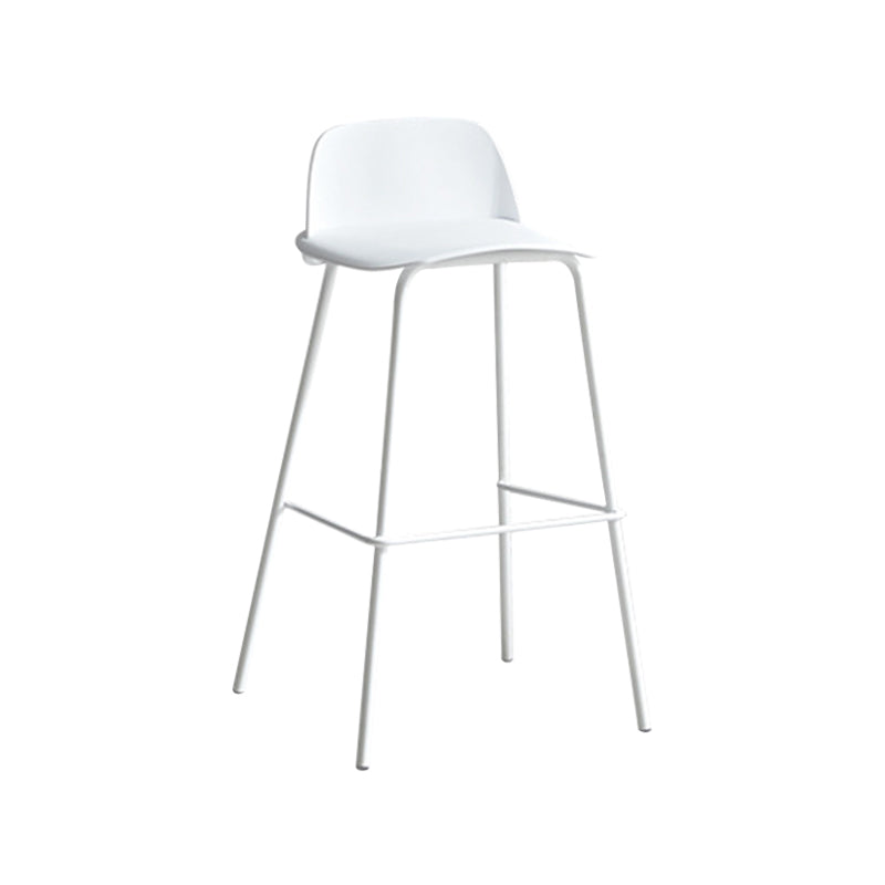 Contemporary Counter & Bar Stool Armless Plastic Indoor Bar Stool with Footrest