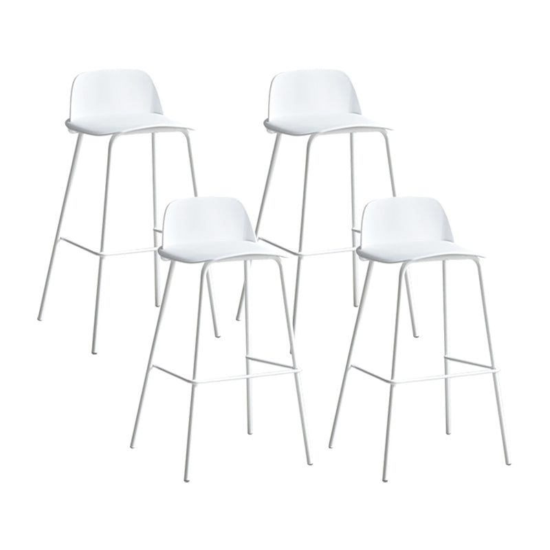 Contemporary Counter & Bar Stool Armless Plastic Indoor Bar Stool with Footrest