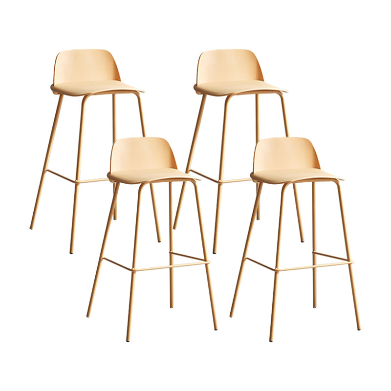 Contemporary Counter & Bar Stool Armless Plastic Indoor Bar Stool with Footrest