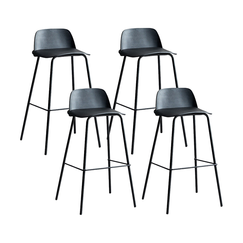 Contemporary Counter & Bar Stool Armless Plastic Indoor Bar Stool with Footrest