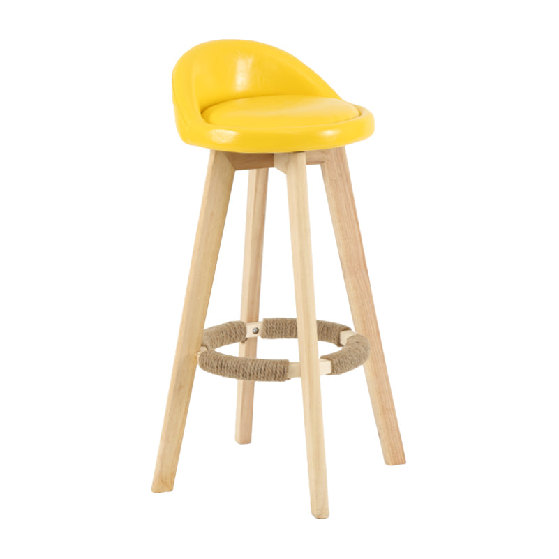 Tabouret de comptoir rotatif à dossier moderne, barre de ménage en bois avec coussin