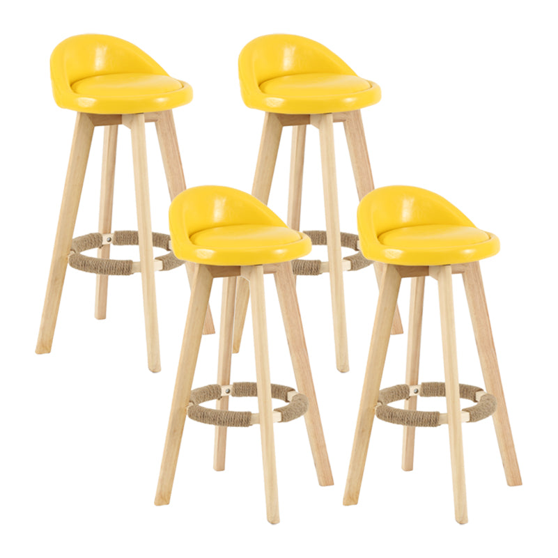 Tabouret de comptoir rotatif à dossier moderne, barre de ménage en bois avec coussin