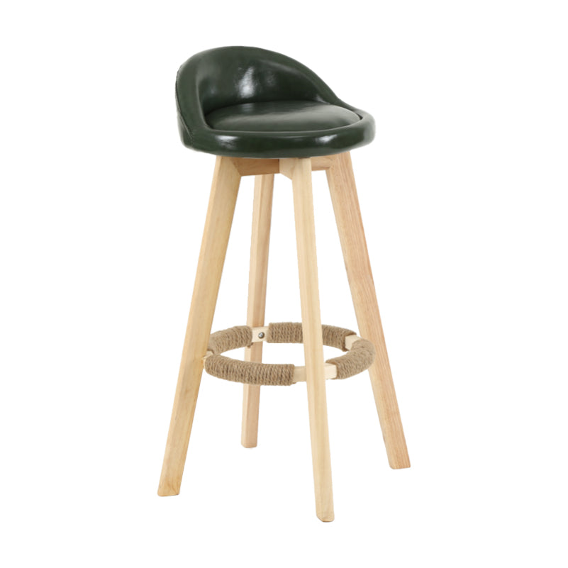 Tabouret de comptoir rotatif à dossier moderne, barre de ménage en bois avec coussin