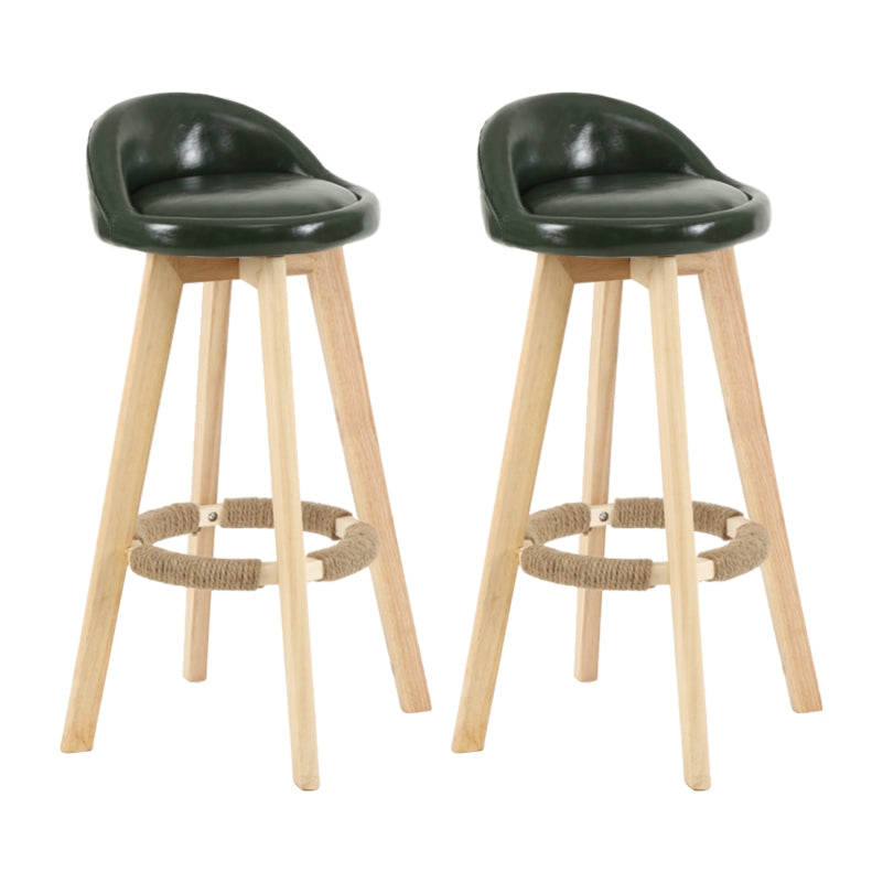 Tabouret de comptoir rotatif à dossier moderne, barre de ménage en bois avec coussin