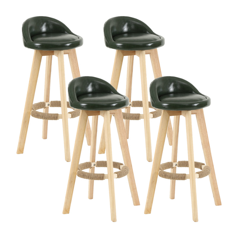 Tabouret de comptoir rotatif à dossier moderne, barre de ménage en bois avec coussin