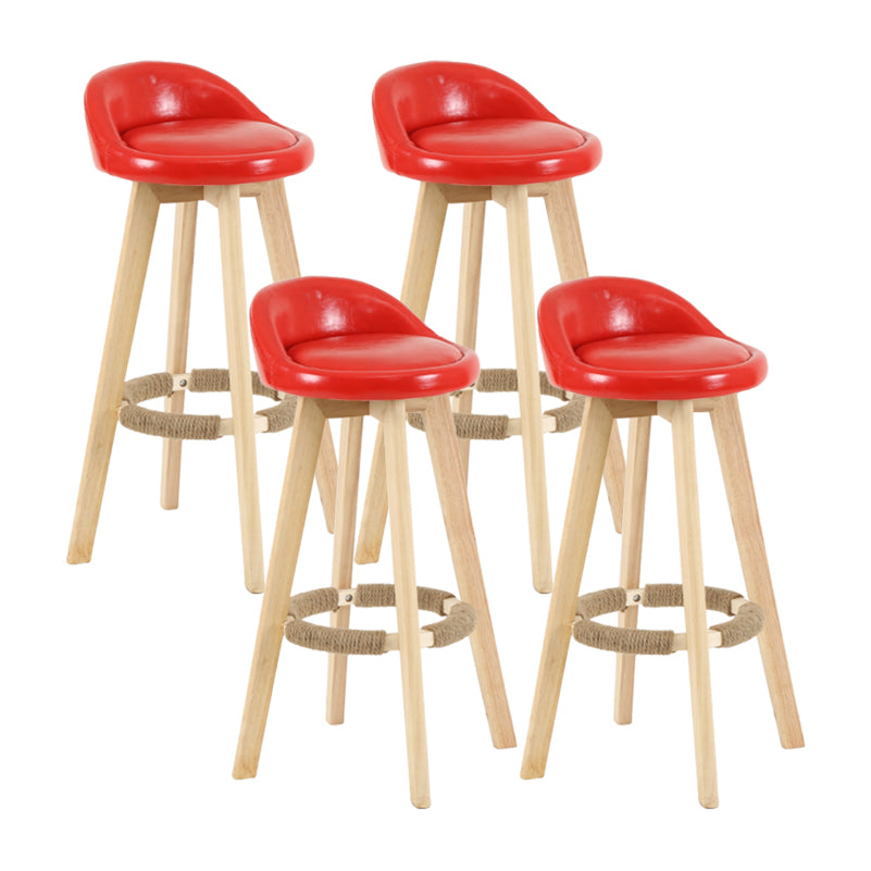 Tabouret de comptoir rotatif à dossier moderne, barre de ménage en bois avec coussin