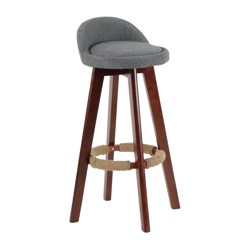 Tabouret de comptoir rotatif à dossier moderne, barre de ménage en bois avec coussin