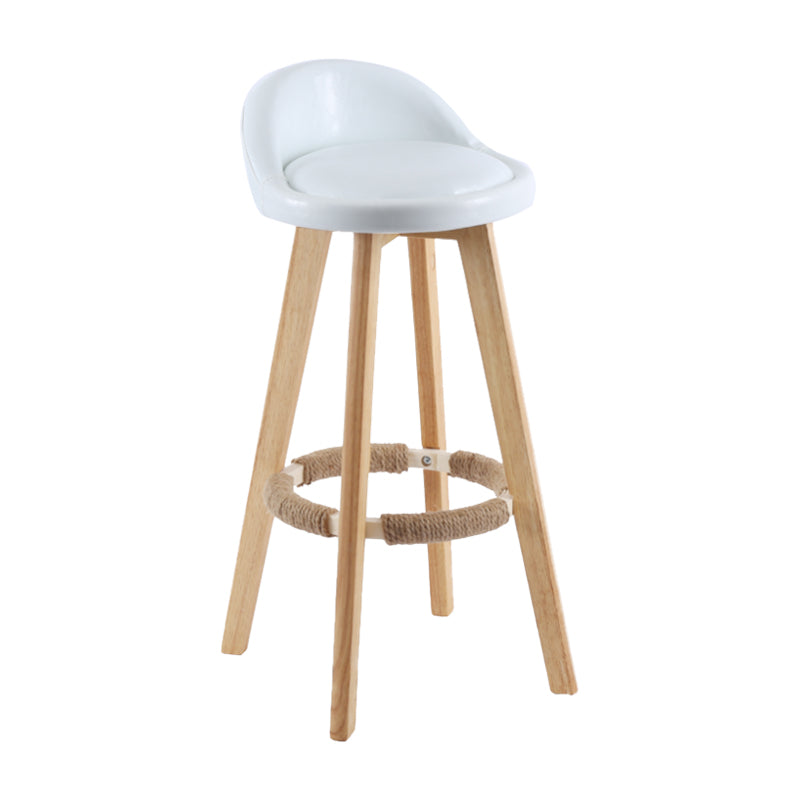 Tabouret de comptoir rotatif à dossier moderne, barre de ménage en bois avec coussin