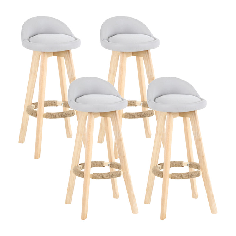 Tabouret de comptoir rotatif à dossier moderne, barre de ménage en bois avec coussin