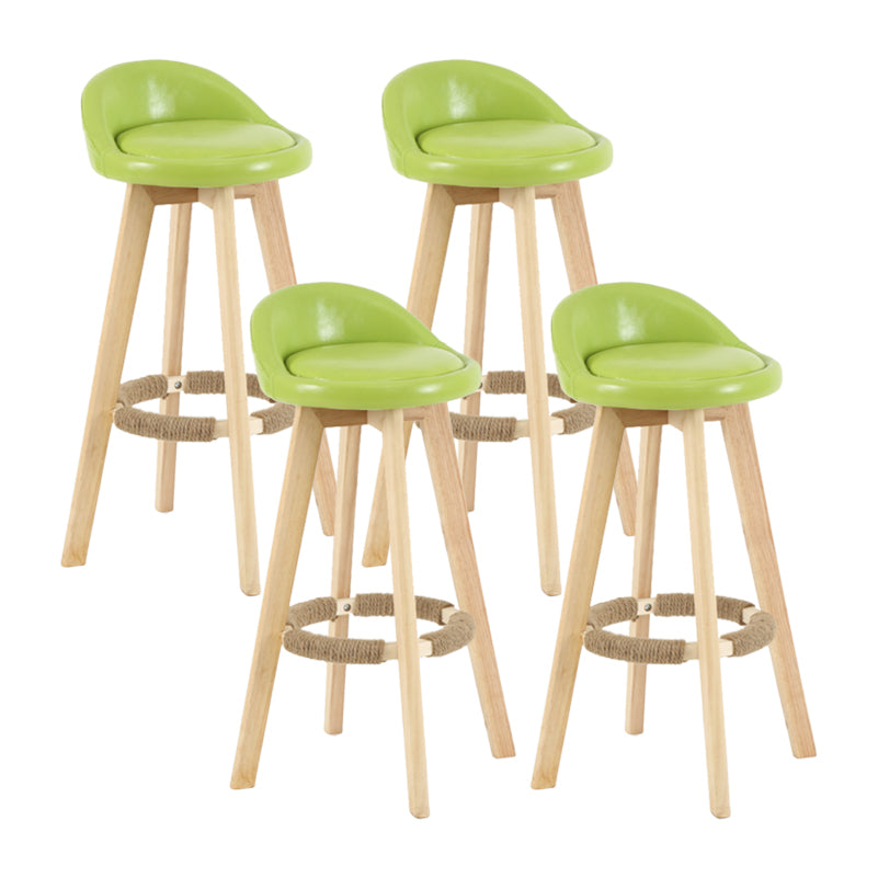 Tabouret de comptoir rotatif à dossier moderne, barre de ménage en bois avec coussin
